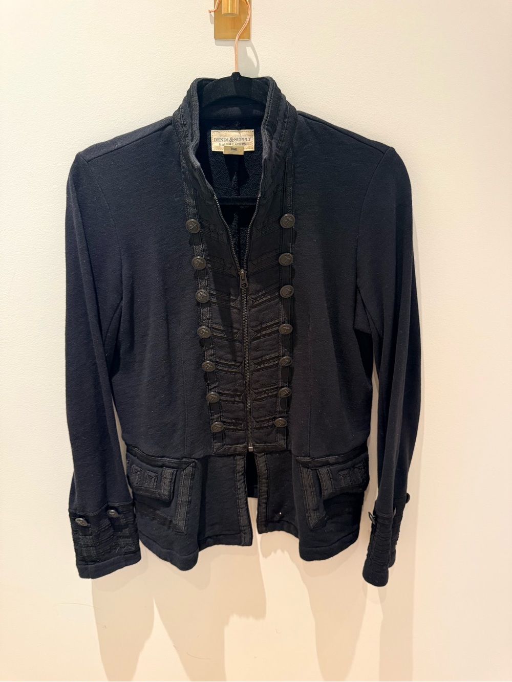 Denim & Supply Ralph Lauren Black Military-Inspired Blazer Jacket